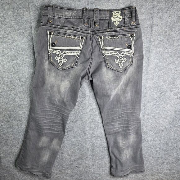 Rock Revival‎ Kleven Relaxed Straight Denim Jeans Mens 36 x 28 Gray - Picture 12 of 14